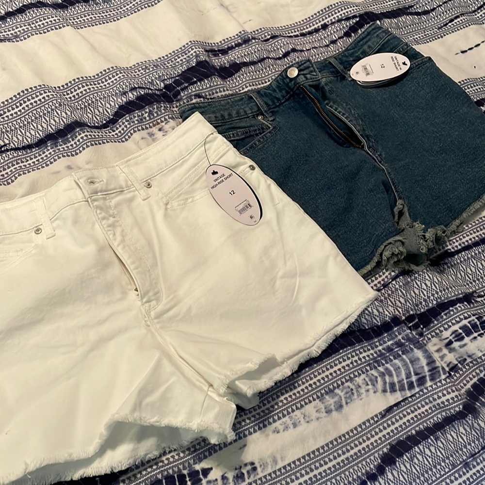 2 pairs of cutoff shorts size 12